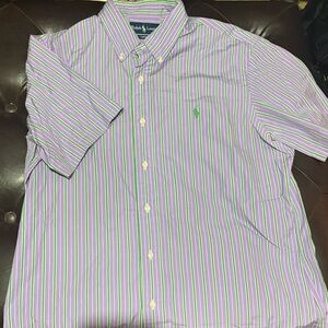Ralph Lauren Purple and Green Striped Shirt